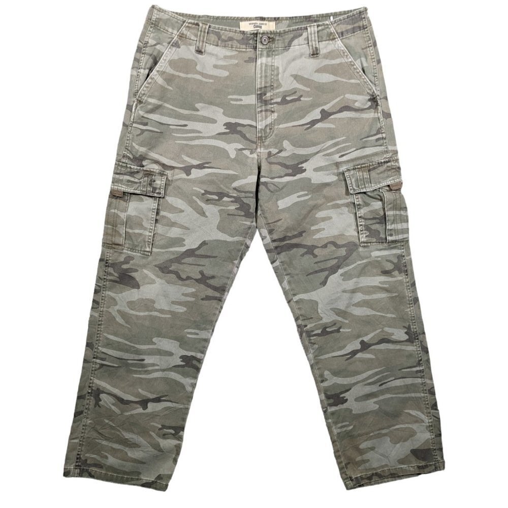 Wrangler Jeans Co Camo Cargo Pants Green Mens APPROX. 37 X 30